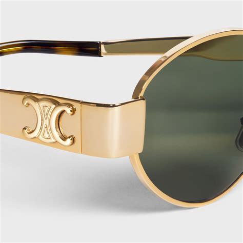 celine sonnenbrille triomphe 01 gold|TRIOMPHE METAL 01 SUNGLASSES IN METAL .